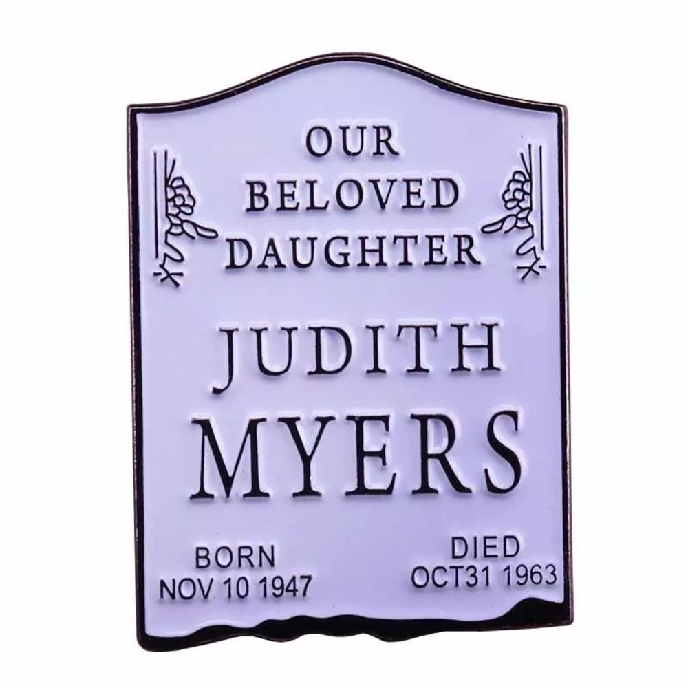 Halloween Horror Movie Tombstone Enamel Pin